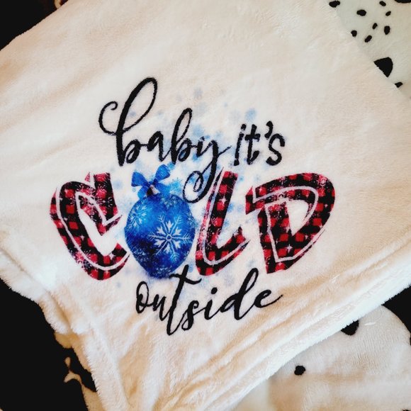 Baby Its Cold Outside Christmas Throw Blanket - Picture 3 of 4
